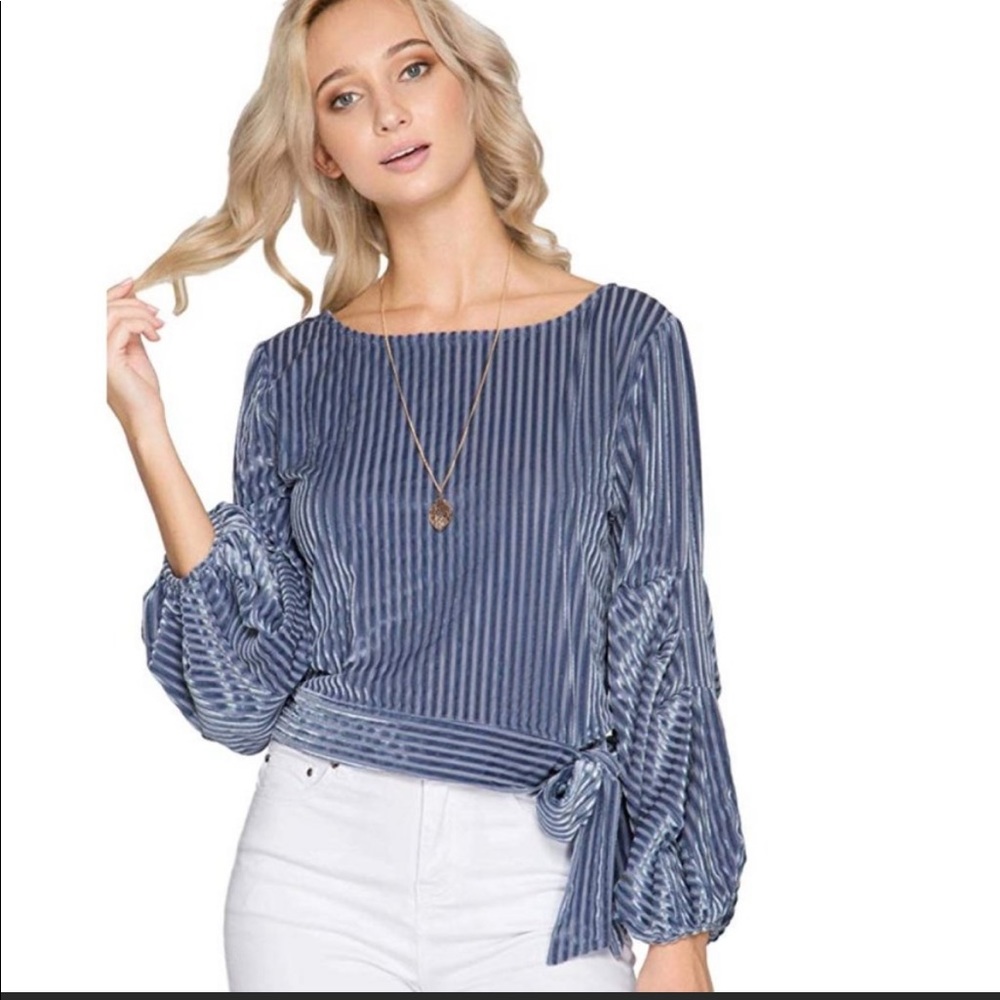 She +Sky Velvet Top